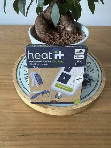 Heat It in the palm of a hand, about the size of a car key